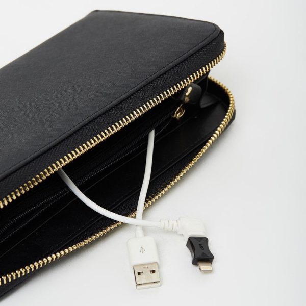 Leather Phone Charging Zipper Walletopen