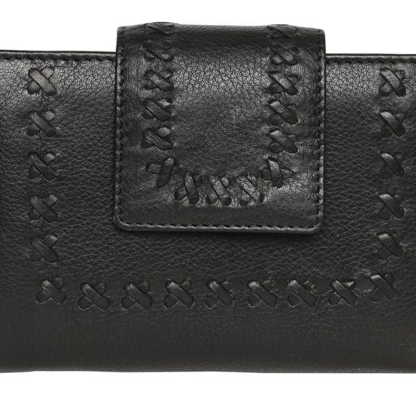 ladies Leather Flap Wallet_black