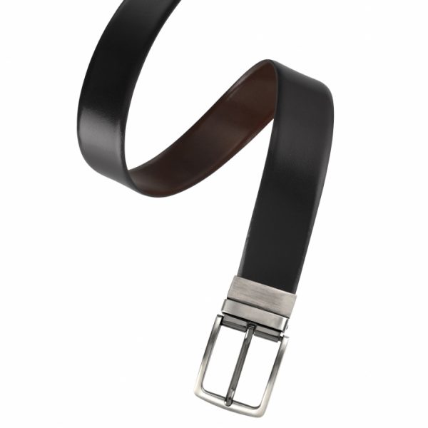 Reversible Leather Belt_Black/Choc