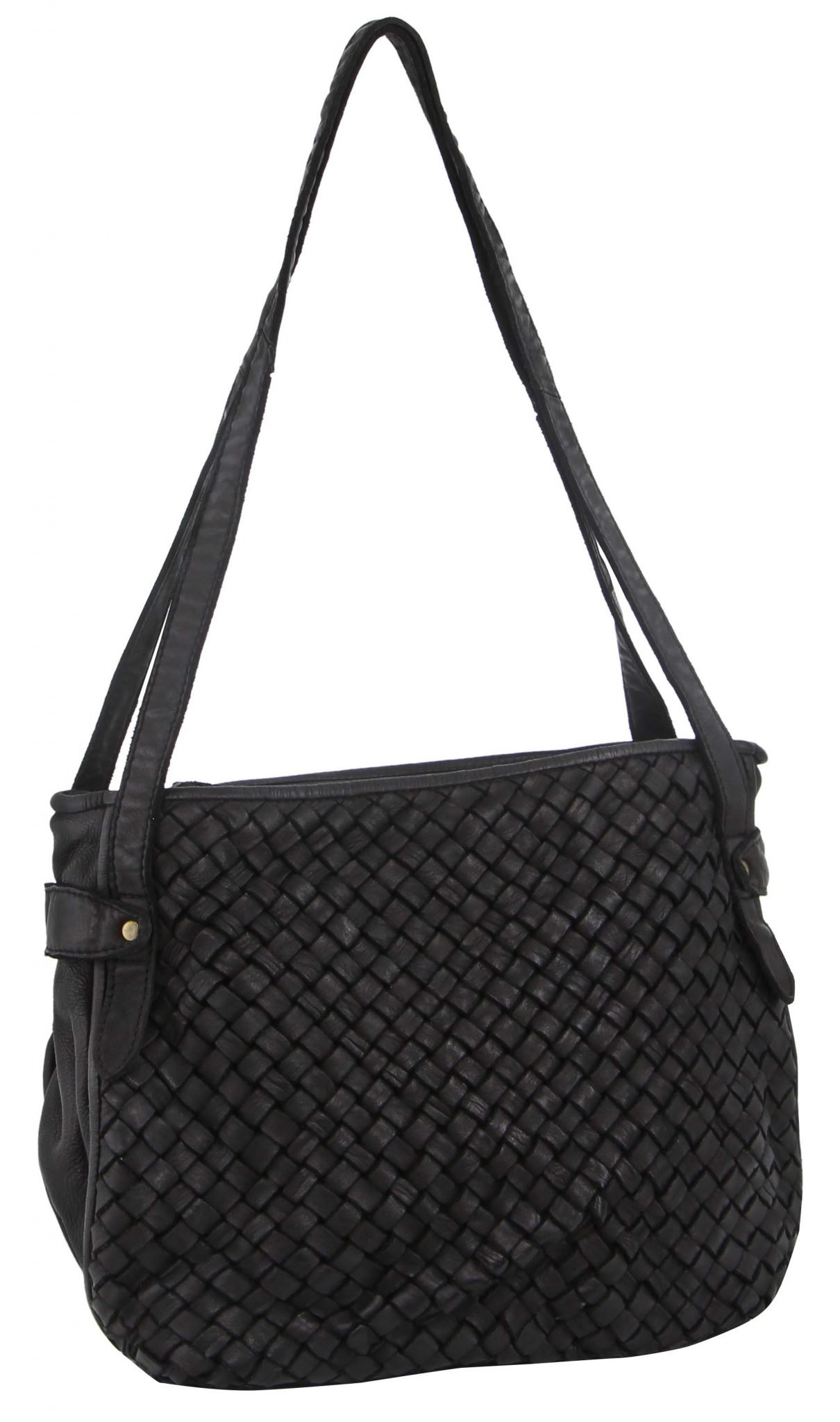 Pierre Cardin Woven Leather Shoulder Bag | The Leather Crew